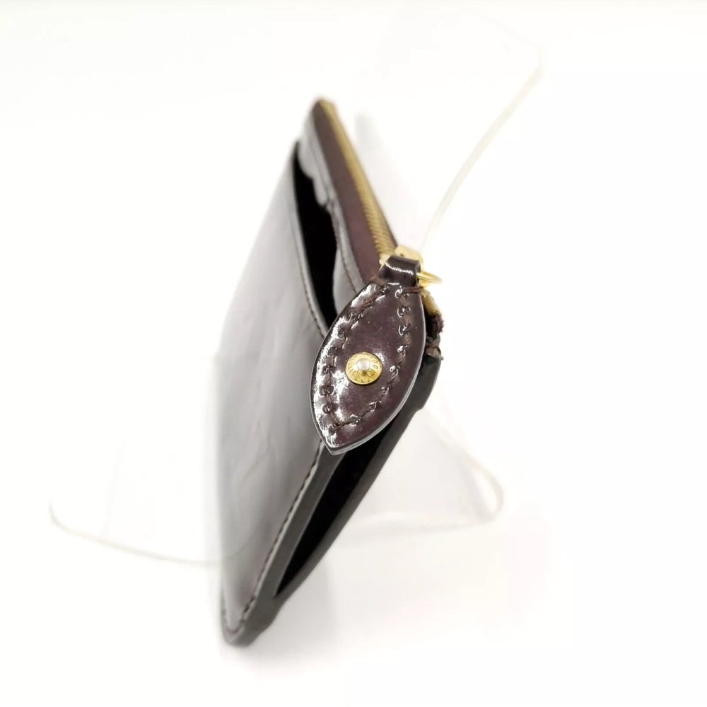 Louis Vuitton Key Chain Card Wallet Zipper Amarante Patent Leather Preowned - Picture 4 of 11